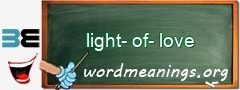 WordMeaning blackboard for light-of-love